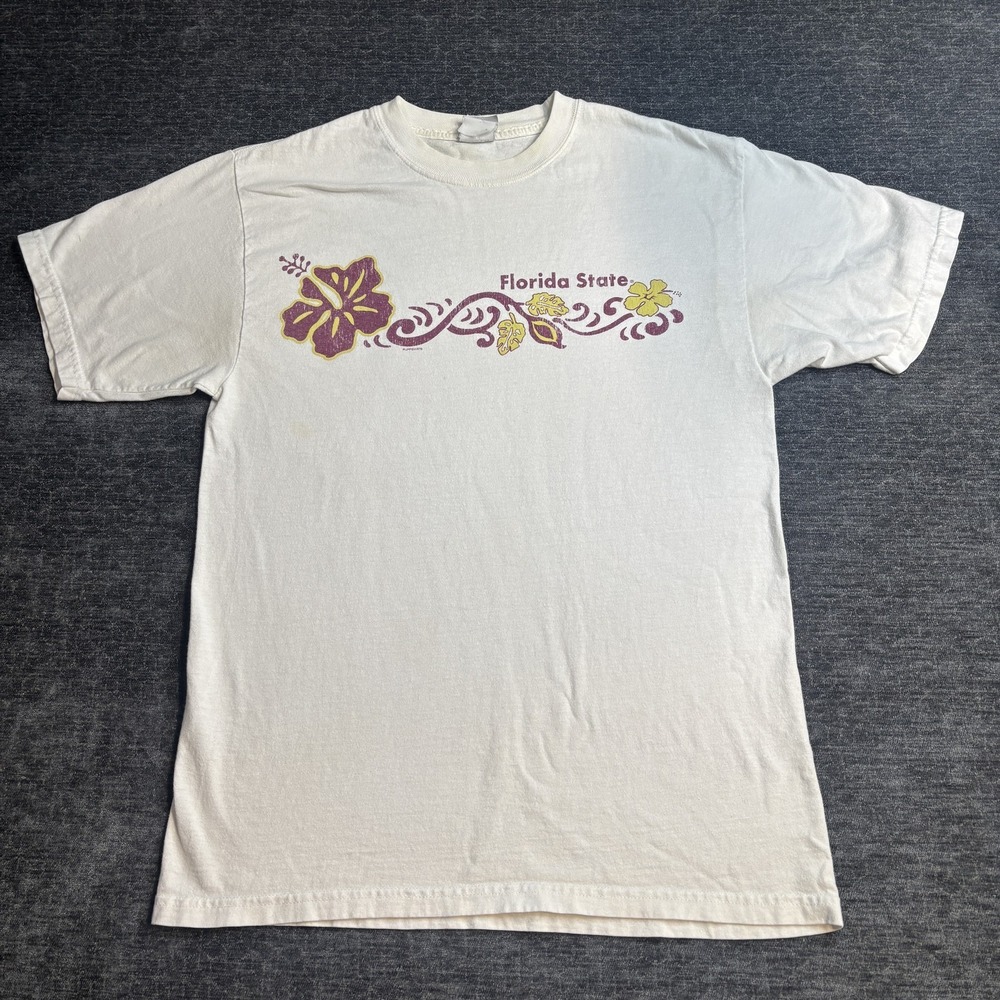 Hanes Beefy-T Florida State Seminoles Hibiscus Graphic T-Shirt Men's White XL